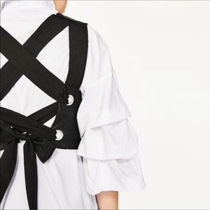 🖤 Zara tie back faux leather top